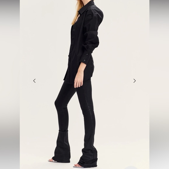 NWT SER.O.YA Cindy Low Rise Skinny Flare Jeans in Waxed Black - Picture 2 of 4